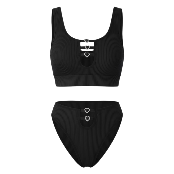 Ensemble brassière-slip noire Y-374#