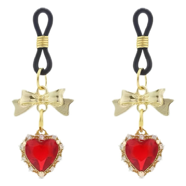 Accessoire tétons cœur rouge